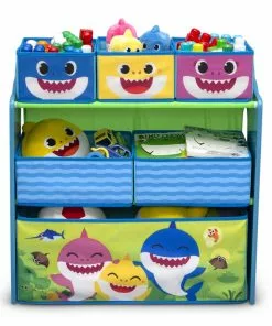 Delta Children Baby Shark Design & Store 6 Bin Toy Storage Organizer