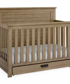 Simmons Kids Caden 6-in-1 Convertible Crib With Trundle Drawer Baby Cribs