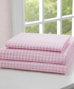 Delta Children Pink Gingham 3-Piece Twin Sheet Set What's New