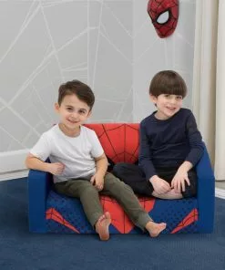 Delta Children Spider-Man Cozee Flip-Out Sofa - 2-in-1 Convertible Sofa To Lounger For Kids