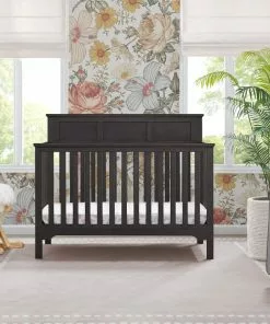 Delta Children Baby Cribs Sweet Beginnings Hart Flat Top 6-in-1 Convertible Crib