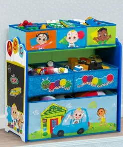Delta Children Storage CoComelon 6 Bin Design And Store Toy Organizer