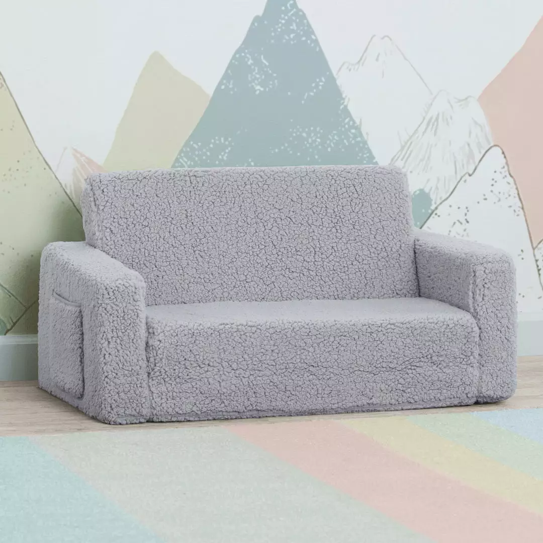 Delta Children Cozee Flip-Out Sherpa 2-in-1 Convertible Sofa To Lounger For Kids 8 Delta Children Cozee Flip-Out Sherpa 2-in-1 Convertible Sofa To Lounger For Kids