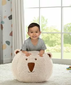 Delta Children Bear Plush Foam Pouf Ottoman
