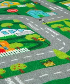 Delta Children Extra Large Road Map Activity Rug For Girls And Boys - 78-inch L X 54-inch W