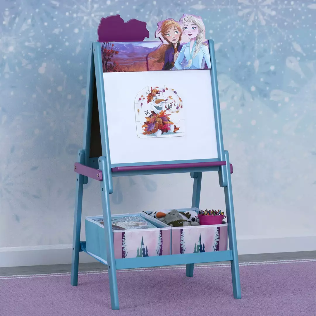 Delta Children Easels Frozen II Wooden Double-Sided Activity Easel With Storage 3 Delta Children Easels Frozen II Wooden Double-Sided Activity Easel With Storage