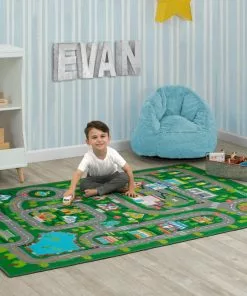 Delta Children Extra Large Road Map Activity Rug For Girls And Boys - 78-inch L X 54-inch W