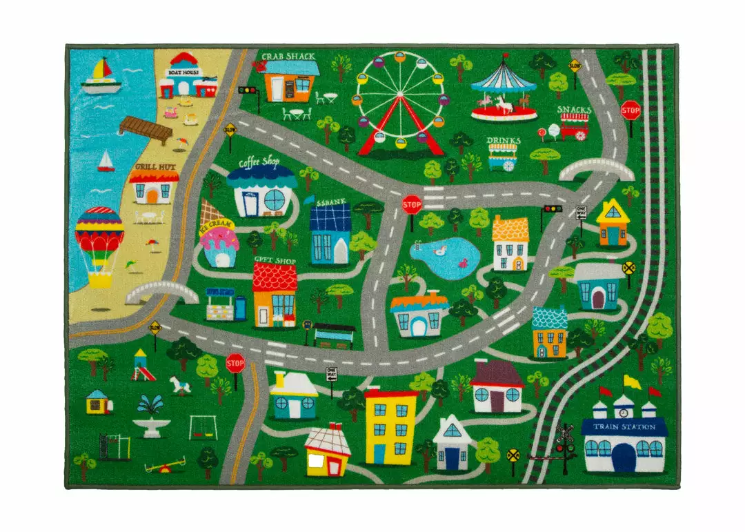 Delta Children Rugs Large Road Map Activity Rug For Girls And Boys - 54-inch L X 39-inch W 4 Delta Children Rugs Large Road Map Activity Rug For Girls And Boys - 54-inch L X 39-inch W