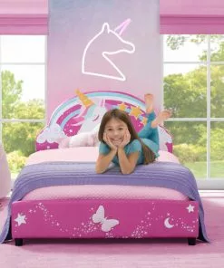 Delta Children Unicorn Upholstered Twin Bed