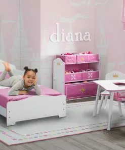 Delta Children Pearl Dot Rectangle Area Rug For Kids, 53-Inch X 59-Inch