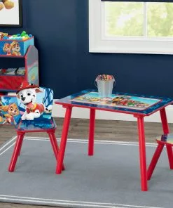 Delta Children Nick Jr. PAW Patrol 4-Piece Playroom Solution – Set Includes Table And 2 Chairs And 6-Bin Toy Organizer