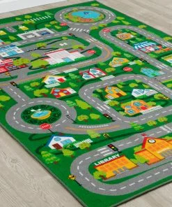 Delta Children Extra Large Road Map Activity Rug For Girls And Boys - 78-inch L X 54-inch W