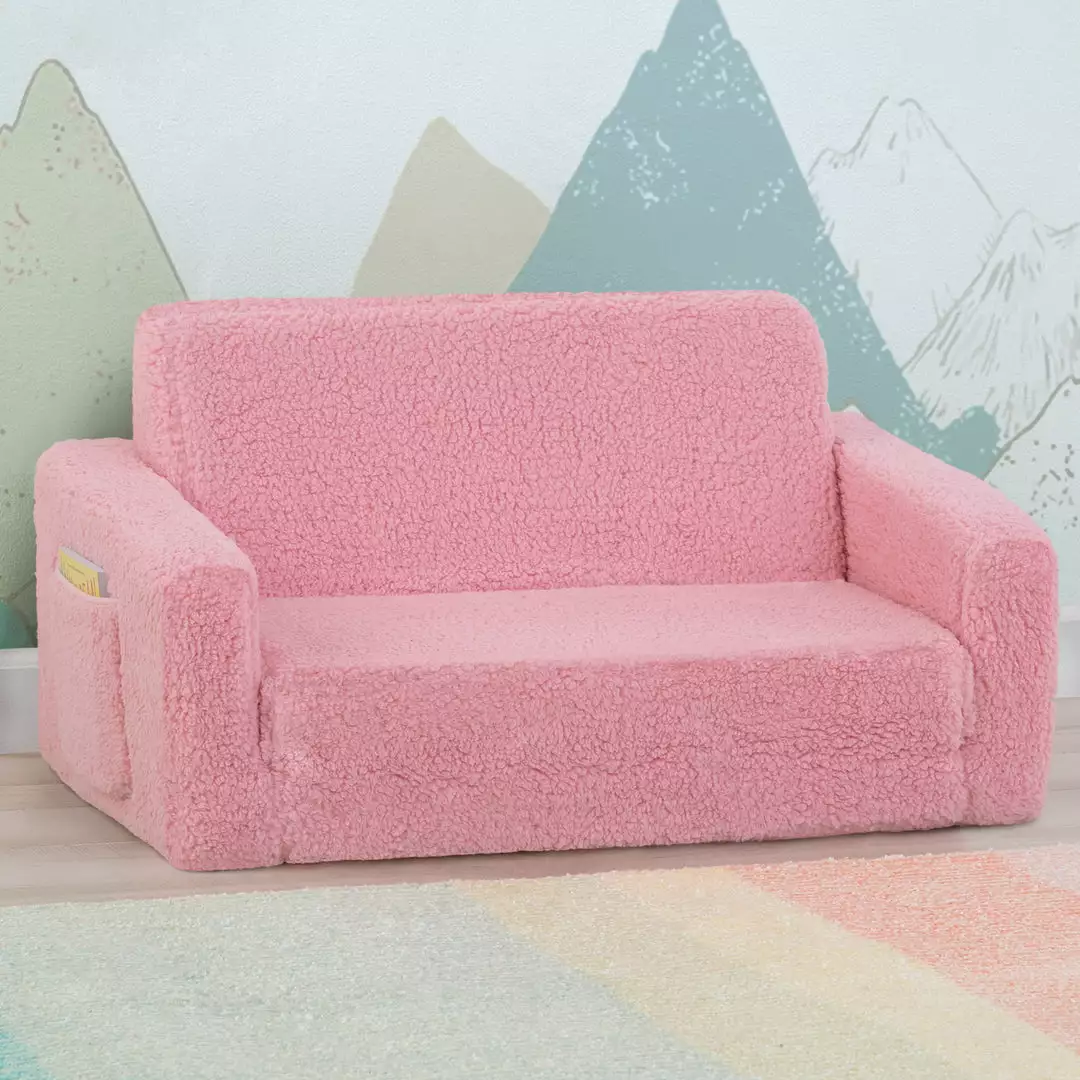 Delta Children Cozee Flip-Out Sherpa 2-in-1 Convertible Sofa To Lounger For Kids 16 Delta Children Cozee Flip-Out Sherpa 2-in-1 Convertible Sofa To Lounger For Kids