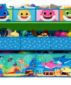 Delta Children Storage Baby Shark Deluxe 9 Bin Design And Store Toy Organizer