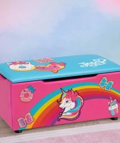 Delta Children JoJo Siwa Upholstered Storage Bench For Kids