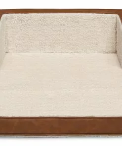 Delta Children Cozee Flip-Out Sherpa And Leather 2-in-1 Convertible Sofa To Lounger For Kids