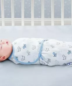 Delta Children Little Lambs Adjustable Swaddle Wrap - Size Large, Fits Babies 3-6 Months/14-18 Lbs.