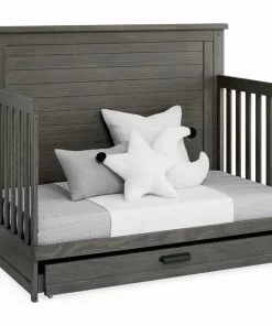 Simmons Kids Caden 6-in-1 Convertible Crib With Trundle Drawer Baby Cribs
