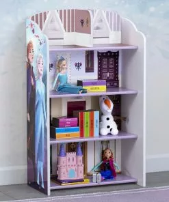 Delta Children Frozen II Wooden Playhouse 4-Shelf Bookcase For Kids Sale