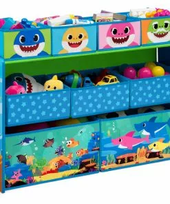 Delta Children Storage Baby Shark Deluxe 9 Bin Design And Store Toy Organizer