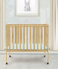 Delta Children Folding Portable Mini Baby Crib With 1.5-inch Mattress Baby Cribs