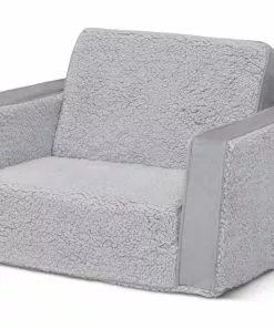 Delta Children Cozee Flip-Out Sherpa And Suede 2-in-1 Convertible Chair To Lounger For Kids Kids’ Chairs