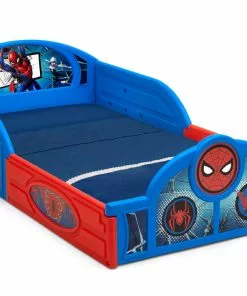 Delta Children Spider-Man Sleep And Play Toddler Bed With Built-In Guardrails Toddler Beds
