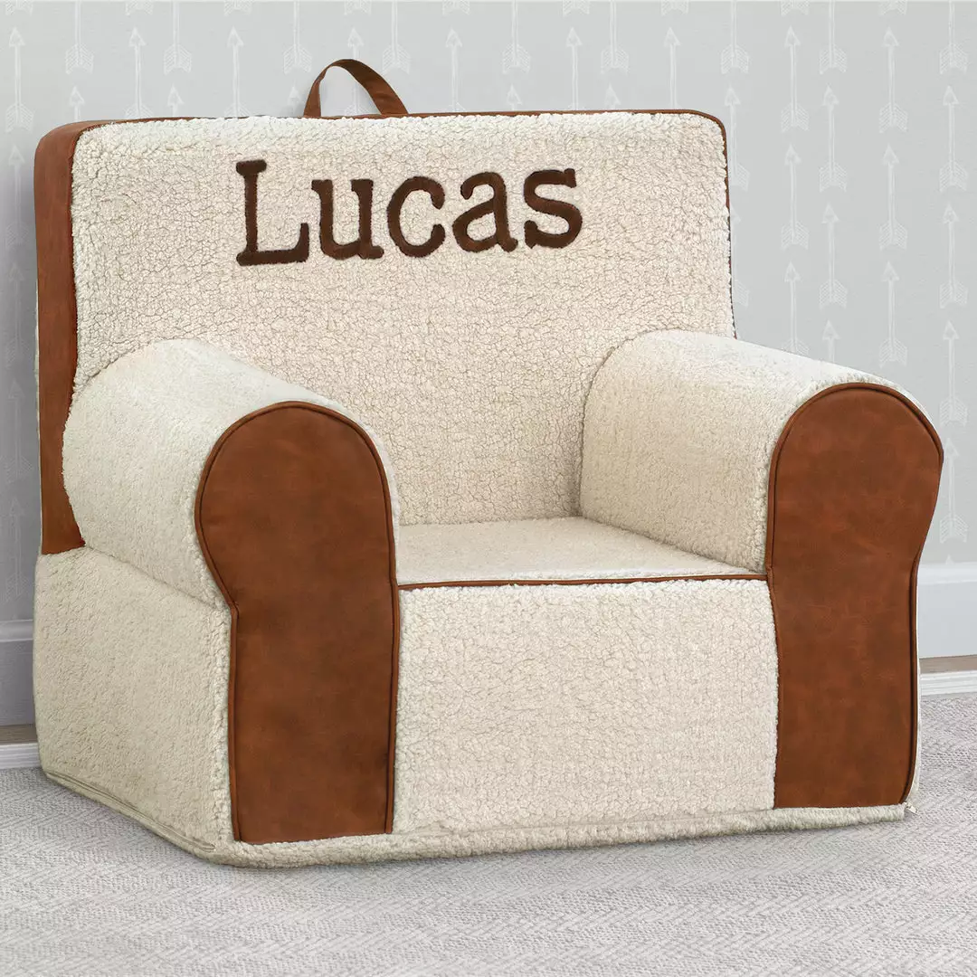Delta Children Personalized Deluxe Cozee Sherpa And Faux Leather Chair For Kids Personalization 6 Delta Children Personalized Deluxe Cozee Sherpa And Faux Leather Chair For Kids Personalization