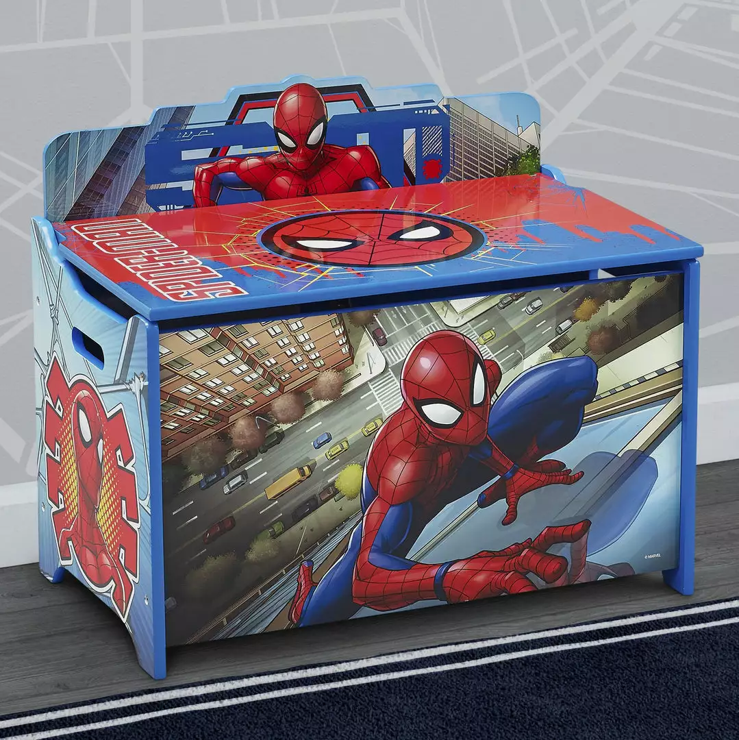 Delta Children Spider-Man Deluxe Toy Box 7 Delta Children Spider-Man Deluxe Toy Box