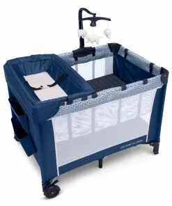 Delta Children LX Deluxe Portable Baby Play Yard With Removable Bassinet And Changing Table Play Yards